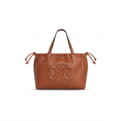 CELINE SMALL DRAWSTRING BAG IN CABAS TRIOMPHE SMOOTH COWHIDE 111013DU3.04LU (22*17*15cm)